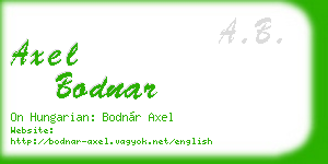 axel bodnar business card